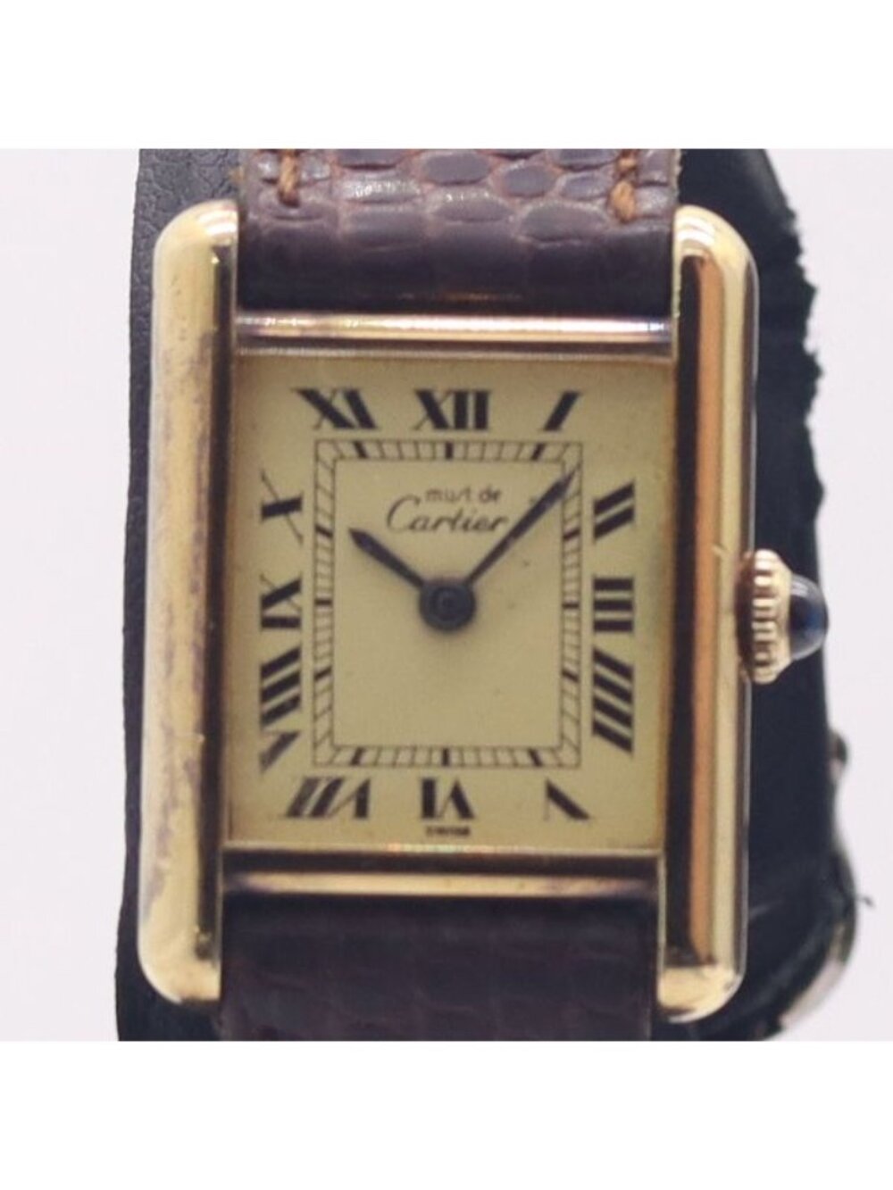 Cartier Must Tank Manual Wind Ivory Dial Watch